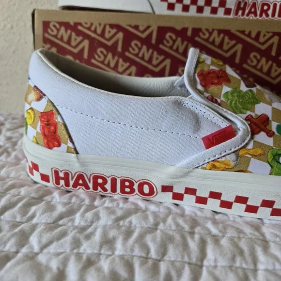 Vans Haribo Gummies Men 10 Classic Slip On Checkerboard Multicolor 062024 Rare - Picture 5 of 7